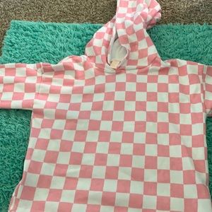 Pink and White checkered sweater shirt
